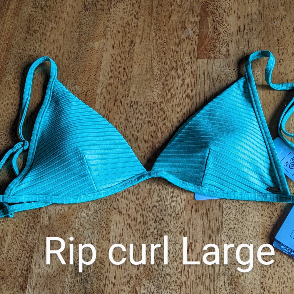 Rip Curl Women's Blue Bikini Top Large